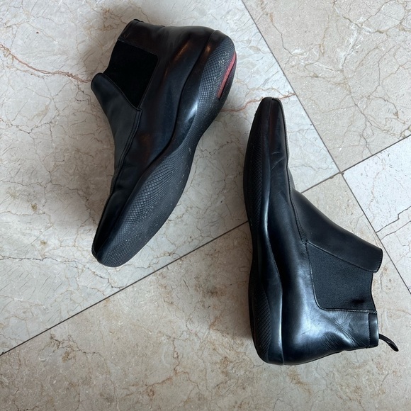 Prada Black Ankle Boot Mens Size 6.5 - Picture 2 of 14